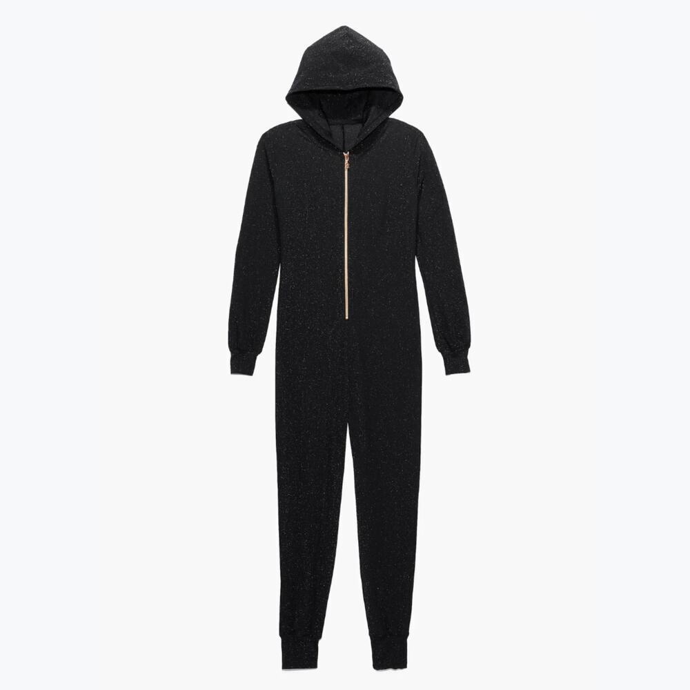 Savage X Fenty 3X Sleep & Shine Jumpsuit | Hooded Gold Zip Black Caviar Sold Out - Picture 2 of 11